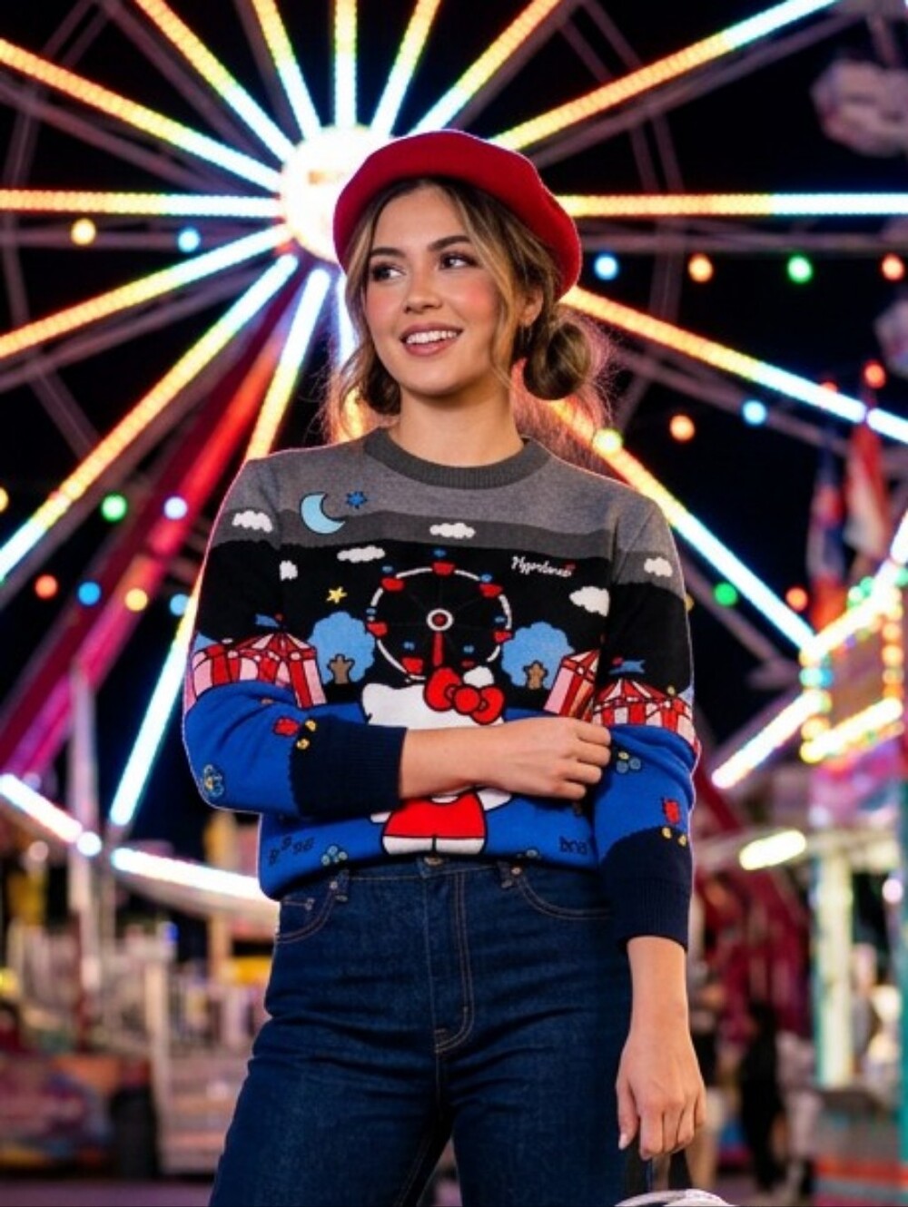 Hello Kitty Carnival Knit Sweater (Night Time) XL
